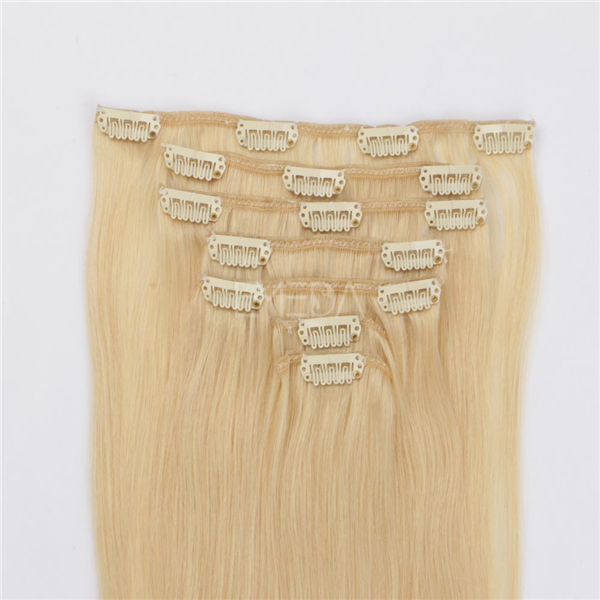 Clip in human hair extensions indian remy LJ027